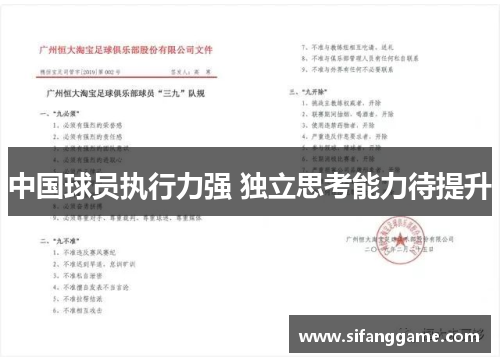 中国球员执行力强 独立思考能力待提升